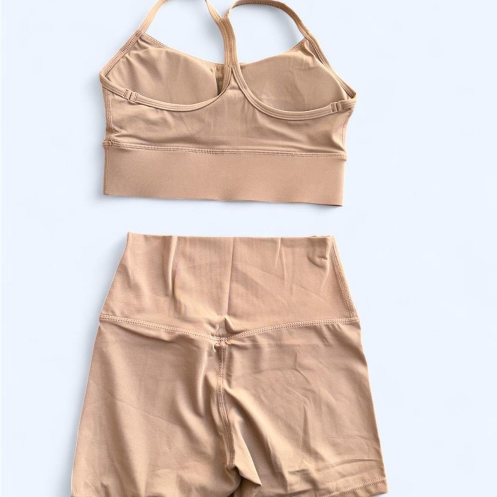 Tan Sports Bra and Shorts Set - Picture 2 of 7